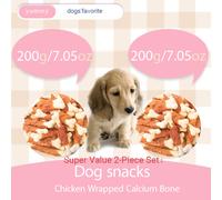 Galletas envueltas en hueso de pollo y para perros | Recubiertas de , crujientes y masticables | Sin granos, para limpieza y recompensas de entrenamiento diario