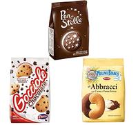 Galletas italianas PAN DI Stelle + ABBRACCI + GOCCIOLE AL Cioccolato