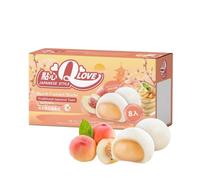 Galletas japonesas Qlove Mini Mochi con relleno premium de crema de melocotón blanco (80 g)