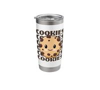 Galletas lindas y adorables galletas con chispas de chocolate kawaii Vaso térmico de acero inoxidable de doble pared