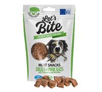 Galletas para perros Brit Let's Bite: Bocadillos de carne para perros con pollo y cerdo en rodajas y arándanos | 80 g