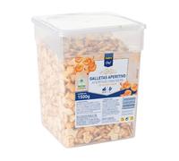 Galletas Saladas METRO Chef y ARO - Formatos Familiares de 350g y 1500g | Aperitivos Crujientes, Redondas, Cocktail y Peces | Ideales para Reuniones y Snacks (1 CUBO 1,5Kg., Salada Pez)