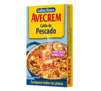 GALLINA BLANCA Avecrem Caldo de Pescado | Elaborado con Pescado Blanco, Marisco y Aceite de Oliva Virgen Extra. Bajo en Grasa, Sin Gluten, Sin Conservantes, Sin Colorantes - 8 Pastillas