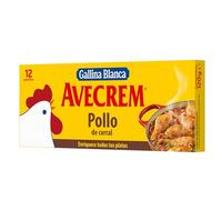 GALLINA BLANCA Avecrem Caldo de Pollo | Elaborado con Pollo de Corral, Verduras Variadas y Aceite de Oliva Virgen Extra. Bajo en Grasa, Sin Gluten, Sin Conservantes, Sin Colorantes - 12 Pastillas