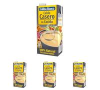 GALLINA BLANCA Caldo Casero de Cocido 100% Natural | Elaborado con Pollo, Ternera, Cerdo, Garbanzos y Verduras de la Huerta, Cocinado a Fuego Lento. Sin Gluten, Sin Conservantes - 1L (Paquete de 4)