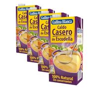 Gallina Blanca Caldo Casero de Escudella, 100% Natural, 1L (Paquete de 4)