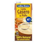 GALLINA BLANCA Caldo Casero de Pollo 100% Natural | Elaborado con Pollo Fresco y Verduras de la Huerta, Cocinado a Fuego Lento Durante 3h. Sin Gluten, Sin Conservantes, Bajo en Grasa - 1L