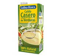 GALLINA BLANCA Caldo Casero de Verduras 100% Natural | Elaborado con Verduras Seleccionadas de la Huerta, Cocinado a Fuego Lento. Sin Gluten, Sin Conservantes, Bajo en Grasa - 1L (Paquete de 6)