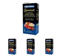 GALLINA BLANCA - Caldo Casero Gourmet de Pescado 1L - Sabor Auténtico y Natural - Ideal para Sopas, Arroces y Guisos - Sin Conservantes (Paquete de 4)