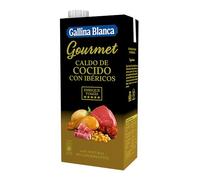 Gallina Blanca Caldo Gourmet de Cocido con Ibéricos 100% Natural, 1L | Sin conservantes, Bajo en Grasa y Sin Gluten