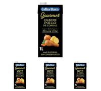 Gallina Blanca Caldo Gourmet de Pollo, 1L (Paquete de 4)