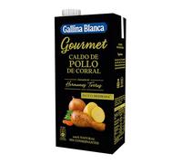 Gallina Blanca Caldo Gourmet de Pollo de Corral 100% Natural, 1L | Sin conservantes, Bajo en Grasa y Sin Gluten