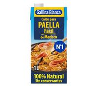GALLINA BLANCA Caldo para Paella Fácil de Marisco 100% Natural | Listo para Añadir al Arroz. Sin Gluten, Sin Conservantes - 1L