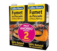 Gallina Blanca - Fumet de Pescado de Roca y Marisco 100% Natural - 1L (Paquete de 2)