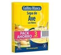 Gallina Blanca sopa de ave con fideos pack ahorro(3x76g)
