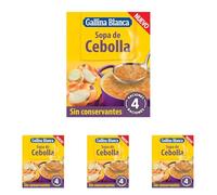Gallina Blanca - Sopa de Cebolla, Sin Conservantes, 4 raciones, 48g (Paquete de 4)