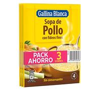 Gallina Blanca - Sopa De Pollo Con Fideos Finos - Pack Ahorro - 3 X 72g, 216g