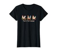 Gallina de arte popular de acuarela,Dama de pollo,Fluido en el lenguaje de las aves Camiseta