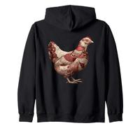 Gallina de Granja de Pollo con Retazos Vintage Sudadera con Capucha