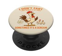 Gallina de Pollo Divertida con Texto en inglés I Don't Fart I Just Whisper in My Pants PopSockets PopGrip Adhesivo