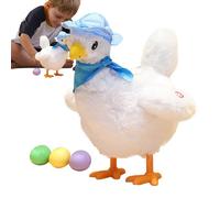 Gallina musical de peluche - Pollo de juguete suave, animal de sonido interactivo, figura adorable con función de melodía incorporada y textura esponjosa, ideal para entretenimiento infantil y bebé