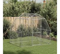 vidaXL Gallinero 2,5x2x2,25 m Acero galvanizado con acceso peatonal