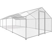 Gallinero 24 m² Parque de Malla metálica 8 x 3 x 2 M Acero galvanizado