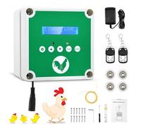 Gallinero automático para gallinero, puerta eléctrica con temporizador y 2 mandos a distancia, gallinero eléctrico para proteger a los pollos verde (no incluye puerta)
