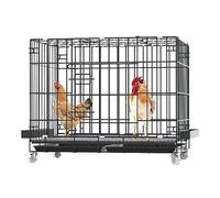 Gallinero Caja Nido para Pollos de Metal, Jaula para Aves de Corral, casa para gallinas, Jaula para Conejos con Ruedas, Uso Interior y Exterior