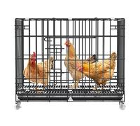 Gallinero Caja Nido para Pollos de Metal, Jaula para Aves de Corral, casa para gallinas, Jaula para Conejos con Ruedas, Uso Interior y Exterior