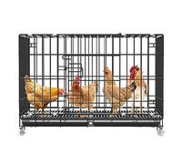 Gallinero Caja Nido para Pollos de Metal, Jaula para Aves de Corral, casa para gallinas, Jaula para Conejos con Ruedas, Uso Interior y Exterior