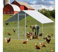 Gallinero cercado para animales pequeños, 3 x 2 x 2 m, metal con cierre de seguridad, paño de polietileno impermeable, para conejos y aves de corral