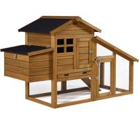 Gallinero "clochette" con caja nido de madera - marrón