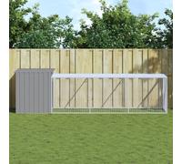 vidaXL Gallinero con Corral Acero galvanizado Gris Claro 110x405x110cm
