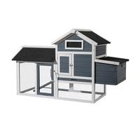 Gallinero con nidos y Corral Caseta con Suelo extraíble tejado Plegable Casa gallinas Rojo y Blanco