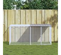 Gallinero con Techo acero galvanizado Gris Claro 203x98x90 cm, JUDYY Gallinero para Exterior, Ponederos para Gallinas, Jaulas para Conejos, Jaulas para Pajaros, Casa Conejo - 3189044