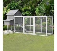 Gallinero, Conejera De Madera para Exteriores con Puerta De Ventilación Y Bandeja Extraíble, Casa Grande para Mascotas para Animales Pequeños De Cobayas(Gray)