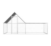 Gallinero de 4 x 2 x 2 m de acero galvanizado, duradero y resistente a la intemperie, para gallinas y animales pequeños, ideal para jardín y rueda libre