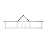 Gallinero de acero galvanizado 6 x 2 x 2 m, resistente a la intemperie y duradero, ideal para animales pequeños como pollos y conejos, salida segura en el jardín
