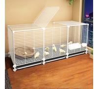 Gallinero De Alambre De Metal Cifrado De Bricolaje Conejera Jaula Jaula Para Animales Pequeños Con Bandeja Extraíble Adecuada Para Criaderos De Patos/codornices/conejos ( Color : A , Size : 109*37*40c