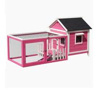 Gallinero de madera para conejos, con techo abierto y rampas, jaula perfecta para animales pequeños y cobayas