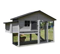 Gallinero de Madera para Exteriores, Jaula para Aves de Corral, conejera, con Caja Nido Grande, Bandeja extraíble, Jaula para Mascotas, jardín, Patio Trasero (A 188x70x118cm)