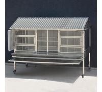 Gallinero De Metal, Conejera para Exteriores con Ruedas Y Bandeja De Embudo, Jaula para Cobayas A Prueba De Masticar para Aves De Corral De Animales Pequeños(150 * 70 * 110cm)