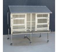 Gallinero De Metal, Conejera para Exteriores con Ruedas Y Bandeja De Embudo, Jaula para Cobayas A Prueba De Masticar para Aves De Corral De Animales Pequeños(130 * 70 * 110cm)