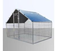 Gallinero de Metal, gallinero Extra Grande con residente en el Agua y Cubierta, Jaula para Aves de Corral para Uso en Granja en el Patio Trasero al Aire Libre (200 * 300 * 200cm)