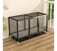 Gallinero Exterior De Metal para Jardín, con Cerradura De Puerta por Gravedad Y Ruedas Giratorias De 360°; Capacidad para 8 A 12 Gallinas. Fácil Montaje. Jaula Exterior para Aves De Black 150x56x60cm