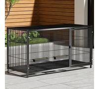 Gallinero Exterior De Metal para Jardín, con Puerta con Cerradura Y Bandeja para Huevos, con Capacidad para 6 A 8 Gallinas; Fácil Montaje. Jaula Exterior para Aves De Corral, Patos Black 100x50x60cm
