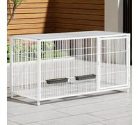 Gallinero Exterior De Metal para Jardín, con Puerta con Cerradura Y Bandeja para Huevos, con Capacidad para 6 A 8 Gallinas; Fácil Montaje. Jaula Exterior para Aves De Corral, Patos White 120x50x60cm