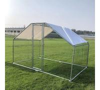 Gallinero, Gallinero De Metal con Cubierta Impermeable, Jaula para Aves De Corral con Marco De Acero Galvanizado Utilizada para Pollos, Conejos, Animales Pequeños(200 * 300 * 200cm)