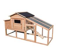 Gallinero Gallinero para Uso Pesado al Aire Libre con Corral Libre Conejo para Mascotas Casa conejera Caja de cría de Madera Suministros para Mascotas Cuidado de Aves de Corral (marrón 196,5 * 69,5 *